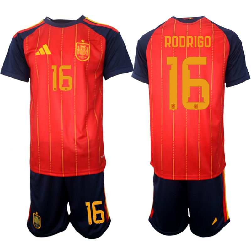 Men 2026 World Cup National Team Spain home red #16 Soccer Jersey